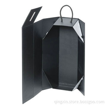 Folding wine bottle paper boxes, small MOQ, lower factory price